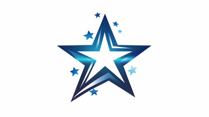 Obraz premium A vibrant blue star graphic with radiating light effects, perfect for creative designs and inspirational themes.