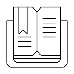 workbook of office workspace and business with outline icons