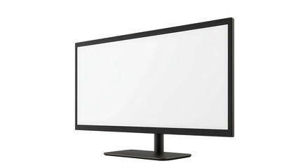 Modern black monitor with blank screen.