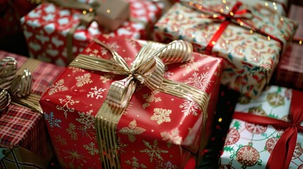 Christmas Gift Boxes With Festive Wrapping