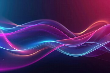 Powerful wave-like motion in a neon abstract background