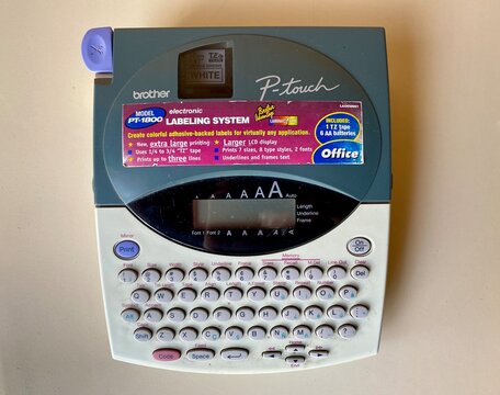Brother label maker, P-Touch model with full keyboard.