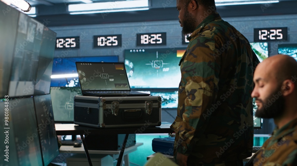 Aufkleber military officer using tracking software to be able to offer info to front lines commander. army exp