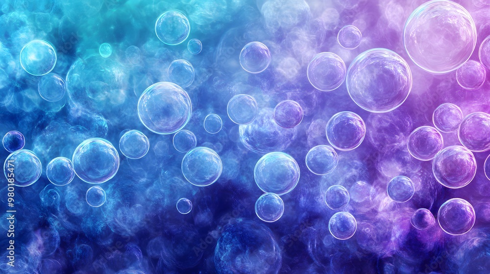 Aufkleber abstract background with floating bubbles and swirling colors