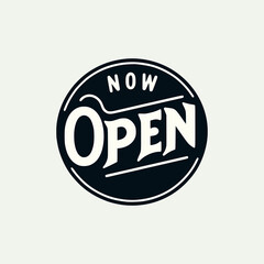 now open label tag sticker vector illustration template design