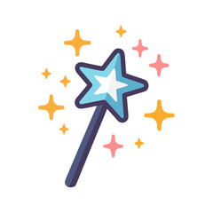 magic wand wizard magician vector illustration template design