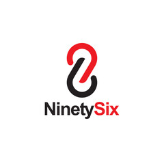 Abstract 96 number logo design vector illustration. Ninety Six logo design idea