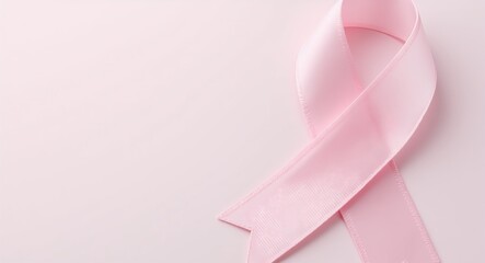 Pink Ribbon Isolated on White Background for Breast Cancer Awareness