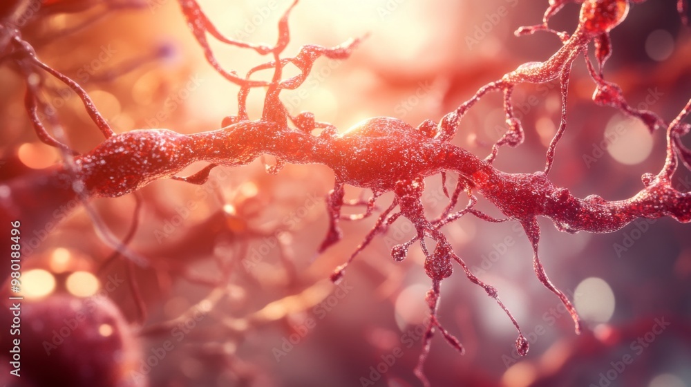 Aufkleber A magnified view of a neuron, displaying the intricate branching structure of its dendrites and axons