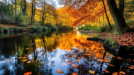 Obraz premium Autumn Reflections in a Still River