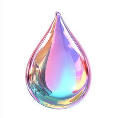 Colorful iridescent droplet: captivating abstract design with pastel hues