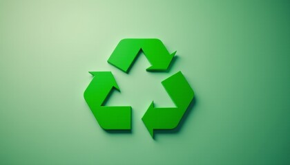 Obraz premium A green recycling symbol with arrows pointing in different directions