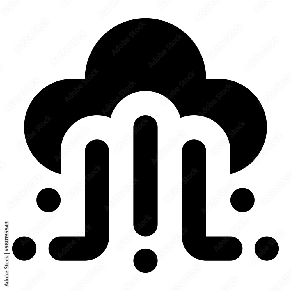 Aufkleber cloud connection icon in glyph style. simple blockchain symbol vector illustration — pixel-perfect i