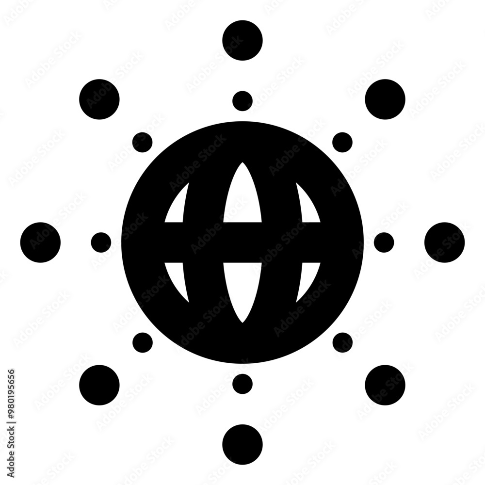 Poster network spread icon in glyph style. simple blockchain symbol vector illustration — pixel-perfect ico
