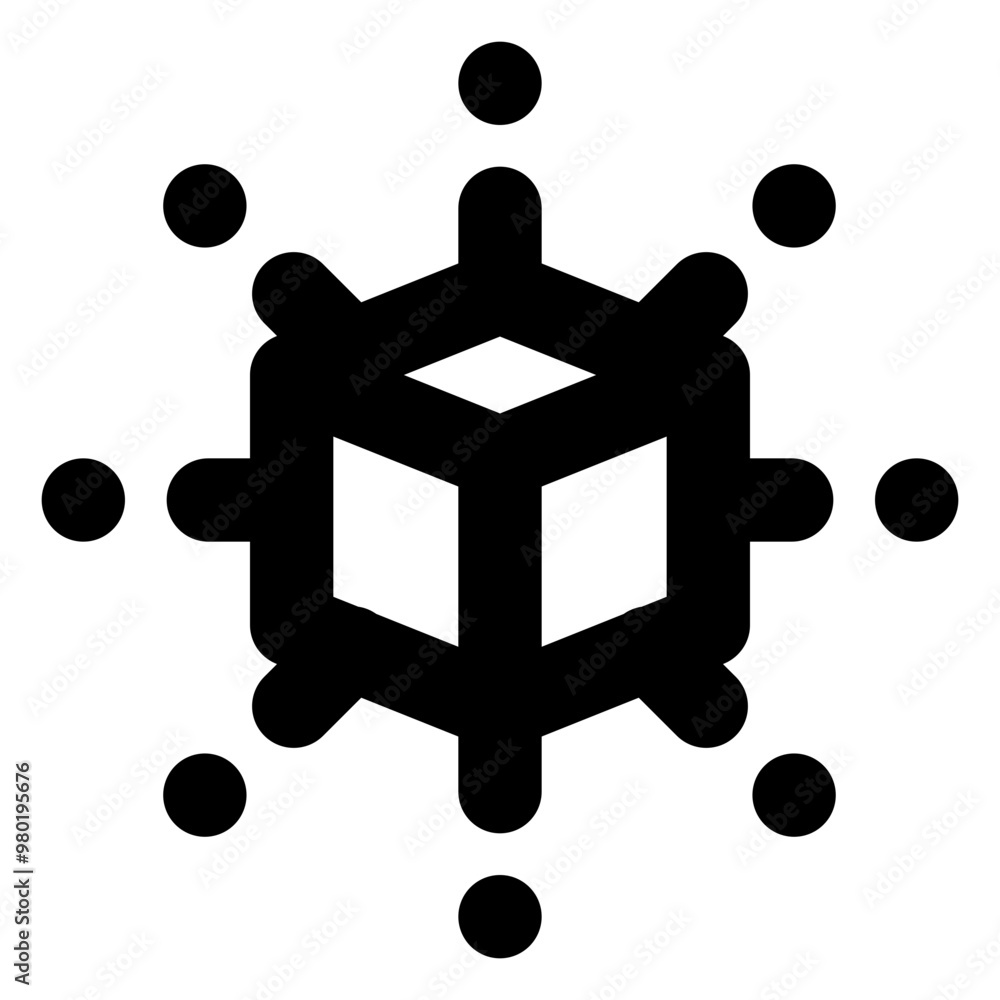 Poster block network icon in glyph style. simple blockchain symbol vector illustration — pixel-perfect icon