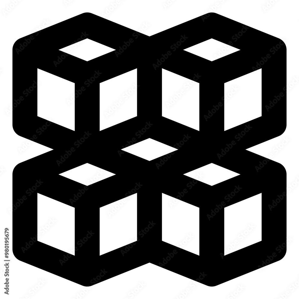 Aufkleber blocks stack icon in glyph style. simple blockchain symbol vector illustration — pixel-perfect icon