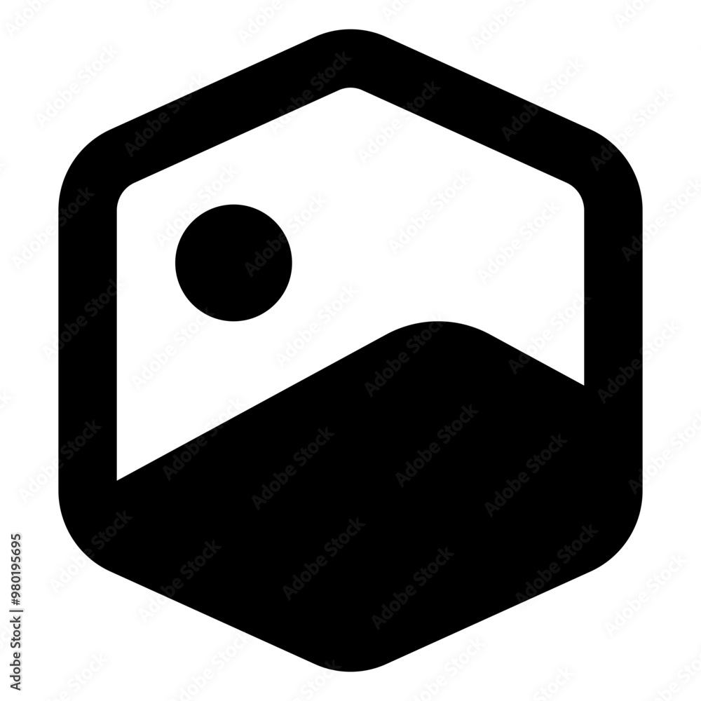 Poster nft image icon in glyph style. simple blockchain symbol vector illustration — pixel-perfect icon