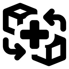 Add Block Transaction Icon In Glyph Style. Simple Blockchain Symbol Vector Illustration — Pixel-perfect Icon