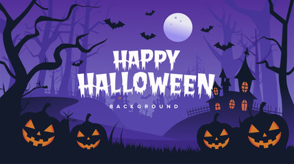 Magical Halloween Night Banner background design