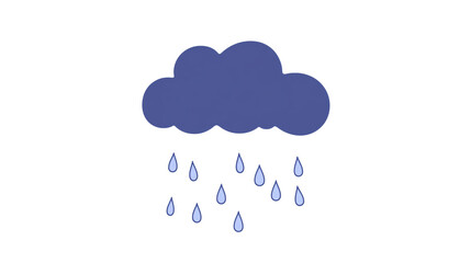 Obraz premium Minimalist cloud with raindrops symbolizing weather concepts and forecasting