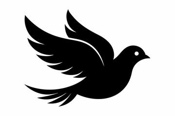 Peace dove silhouette, Black dove icon, Peace symbol collection