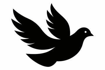 Peace dove silhouette, Black dove icon, Peace symbol collection