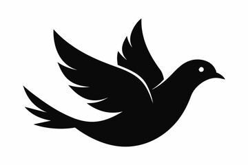 Peace dove silhouette, Black dove icon, Peace symbol collection