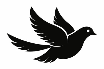 Peace dove silhouette, Black dove icon, Peace symbol collection