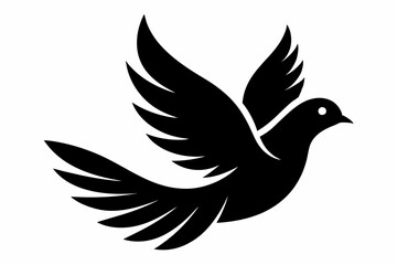 Peace dove silhouette, Black dove icon, Peace symbol collection