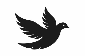 Peace dove silhouette, Black dove icon, Peace symbol collection