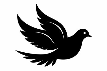 Peace dove silhouette, Black dove icon, Peace symbol collection