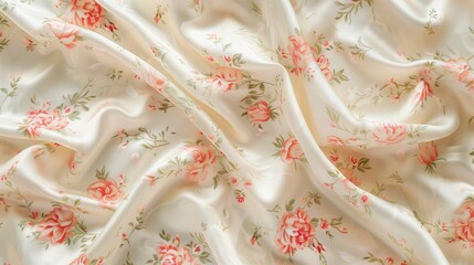 Cream Colored Floral Fabric Suitable for Flatlay Commercial Product Base