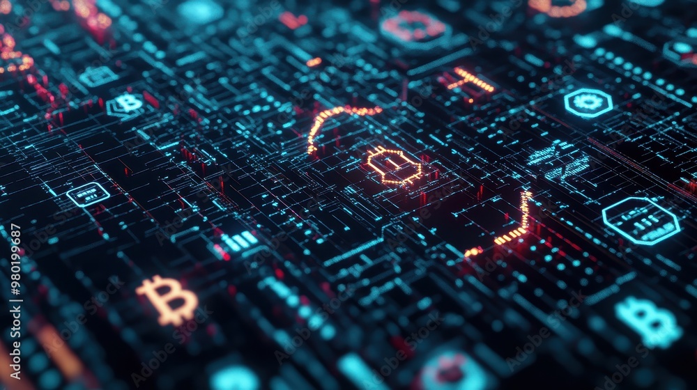 Poster digital circuitry: a glowing network of data
