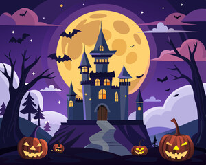 party at Scary Night Halloween background