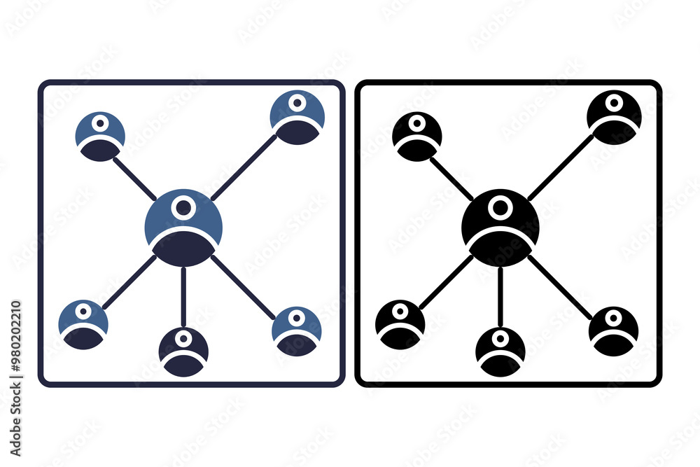Aufkleber network icon. related to interaction. suitable for web site, app, user interfaces. solid icon style