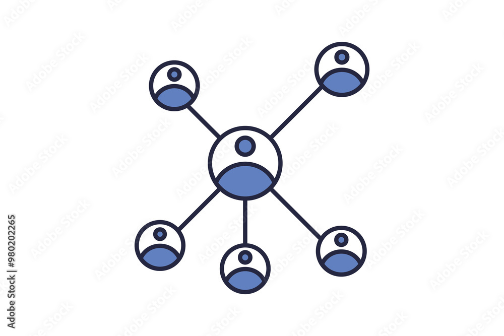 Aufkleber network icon. related to interaction. suitable for web site, app, user interfaces. flat line icon st