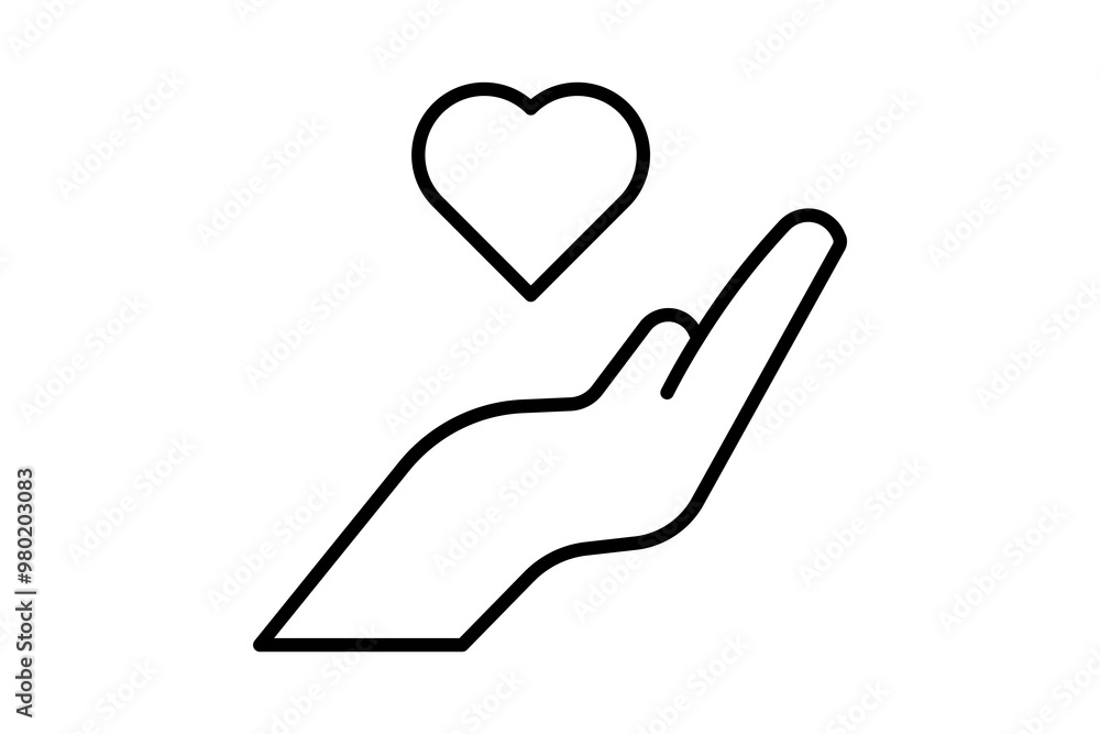 Poster heart icon. related to interaction. suitable for web site, app, user interfaces. line icon style