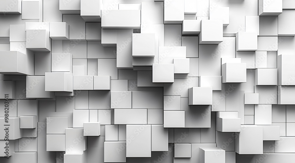 Poster abstract white cube pattern background