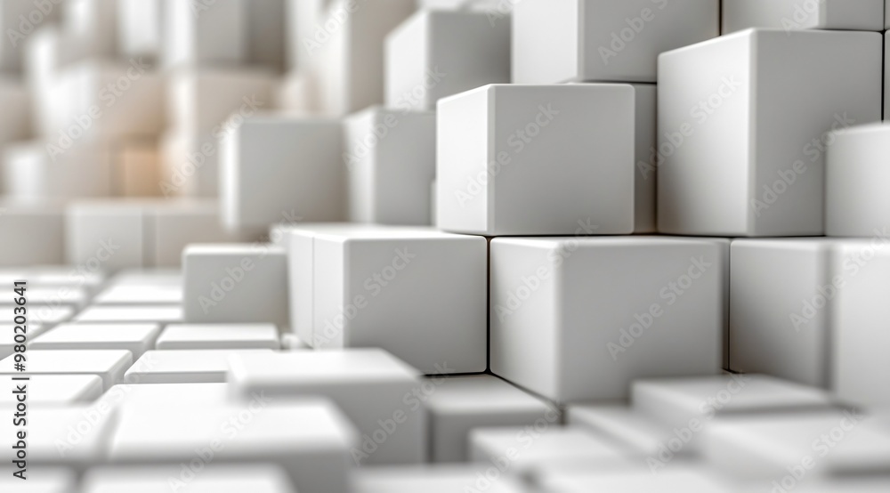 Poster abstract white cube pattern background