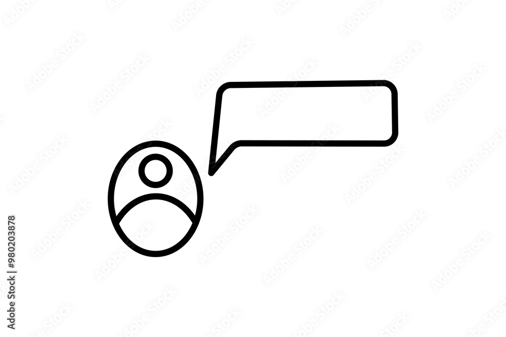 Poster speech bubbles icon. related to interaction. suitable for web site, app, user interfaces. line icon 