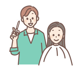 illustration of people in hair salon