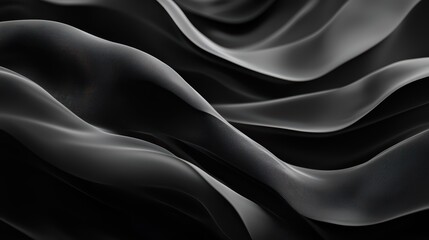 Obraz premium Beautiful Abstract Dark Waves Wallpaper. Abstract waves in shades of black and charcoal gray.