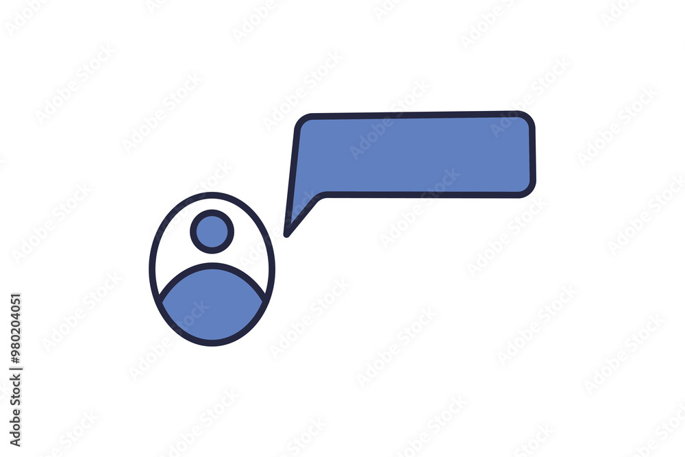 Poster speech bubbles icon. related to interaction. suitable for web site, app, user interfaces. flat line 