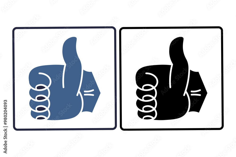 Poster thumbs up icon. related to interaction. suitable for web site, app, user interfaces. solid icon styl
