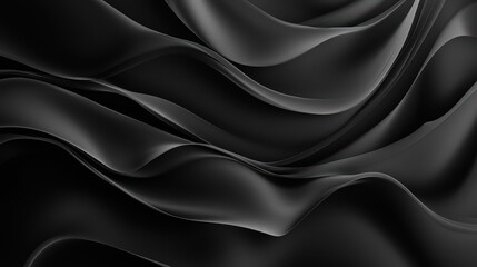 Fototapeta premium Beautiful Abstract Dark Waves Wallpaper. Abstract waves in shades of black and charcoal gray.