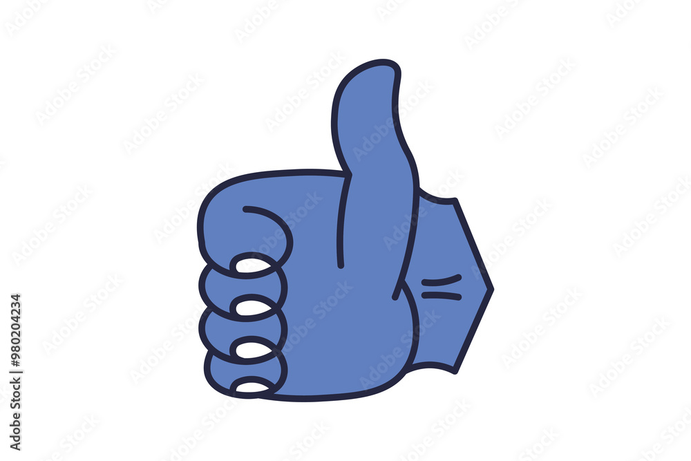 Poster thumbs up icon. related to interaction. suitable for web site, app, user interfaces. flat line icon 