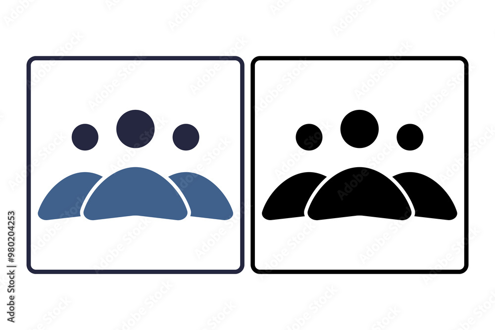Poster people icon. related to interaction. suitable for web site, app, user interfaces. solid icon style