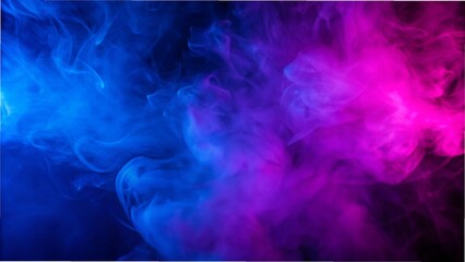 Obraz premium Colorful neon smoke swirls against a dark background, creating an abstract and vibrant visual effect.
