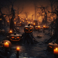 Halloween 3d Elements Isolated for social media post