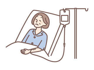 illustraion of woman on a drip